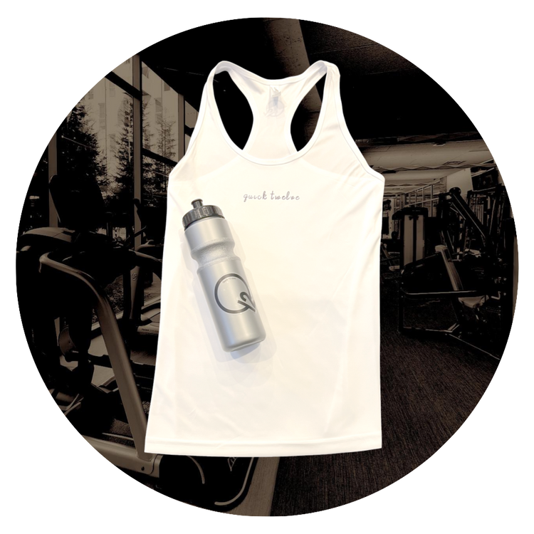 "quick twelve" Women's Racerback Tank